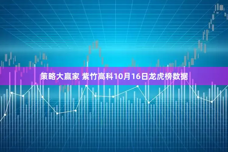 策略大赢家 紫竹高科10月16日龙虎榜数据
